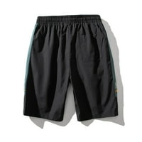 вендунид мъжки панталони мъже лято Плътен цвят панталони отпечатани шнур хлабав случайни спортни тичане прави Шорти Черно л