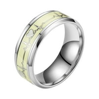 Electrocardiogram Stainless Steel Glow Ring Creative Love Couple Ring Ring Ring