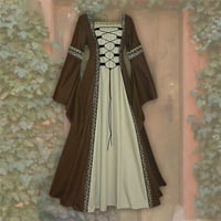 Жени винтидж ретро готически рокли за сплитане с дълги ръкави с дълги рокли рокли