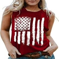 Dabuliu дамски 4 юли Танк Топ свободни американски САЩ знамена за новост V Вратни ризи без ръкави Патриотичен мемориален ден отгоре