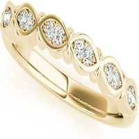 Jewelmore 1 10ct кръгла сватбена лента с диамант 14k твърдо розово злато, бяло злато и жълто злато