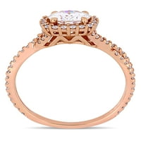 1-Каратов Т. Г. в. Моасаните 10к годежен пръстен от розово злато