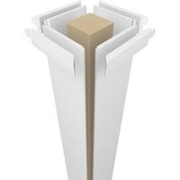 Екена Милуърк 8 в 4' ч Премиум квадратна заострена гладка ПВЦ Ендура-Комплект за опаковане на Крафт колона, Прериен капитал и база