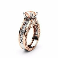 yuehao аксесоари пръстени модни жени раздяла розово злато сватбена годеж флорален пръстен сребро 11