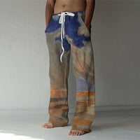 koaiezne мъжки панталони от мъжки панталони Мъжки модни ежедневни отпечатани джобни панталони панталони с голям размер панталони