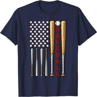 Патриотичен американски американски бейзболен флаг-Реколта бейзболен флаг тениска
