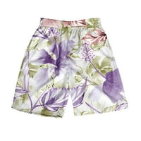 мъжки плажни шорти ластик дъна флорален принт летни къси панталони Хавайски Плажно облекло Празник