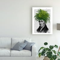 Марка изобразително изкуство 'папрат глава, растителна глава' платно изкуство от фаб фънки