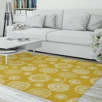 Doodle Floral Yellow Area Rug от Kavka Designs