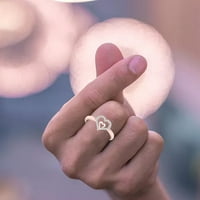 Мишуоти сърце-до-сърце дами диамантен годежен пръстен творчески бижута любов гиф