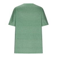 Жените Плюс размер върховете клирънс жените кръг врата печат Тениски Мода удобни женски блузи върхове зелени ХХХЛ
