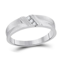 10k бяло злато кръгла диамантена сватбена лента пръстен cttw