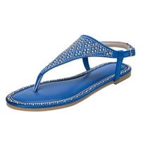 DMQUPV платформа сандали за жени сватба bling rhinestone каишка сандали отворени пръсти Слайд сандали Flip Strive Sandals for Women Sandal Blue 8.5