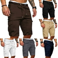 Мъже непринудени разтегателни къси панталони панталони с дължина на коляното множество джобове дъна плаж плаж