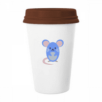 Очертайте прекрасна анимационна мишка изящна халба кафе пиене стъклен керамичен чаша чаша капак