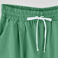 Токмиса Женски летен щампа пет точки с голям размер памучно бельо панталони ежедневни панталони мода