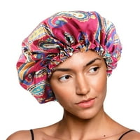 Rygai жени флорални двуслойни сатен сатенен сън шапка капачка за грижа за косата