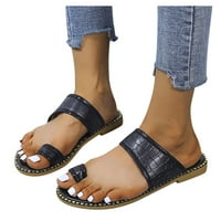 чехли за жени модни женски ежедневни обувки дишащи на открито чисти цветни чехли халт чехли за жени черни + САЩ: 8.5