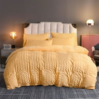 Wookling Covertle Cetty Set Quilt Cets Леки памучни легла с калъфи за възглавници Premium Solid Color Yellow Queen
