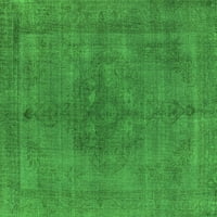 Ahgly Company Indoor Square Oriental Green Industrial Area Rugs, 4 'квадрат