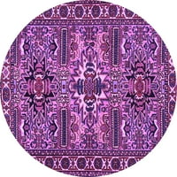 Ahgly Company Indoor Round Персийски лилави традиционни килими, 5 'кръг