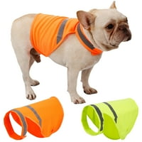 Gostoto Pet Dog отразяващ флуоресцентно велкро светещо куче Лек жилетка за домашни дрехи за малки кучета за чаена чаша