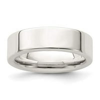 Sterling Silver Comfort Fit Flat Band Ring Size 6.5