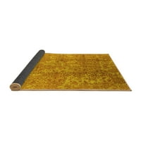 Ahgly Company Indoor Rectangle Oriental Yellow Industrial Area Rugs, 3 '5'