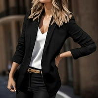 Vedolay Suit Jacket Suit Jackets for Women Blazers за работа ежедневно отворен фронт дълъг ръкав работен офис якета, черни l