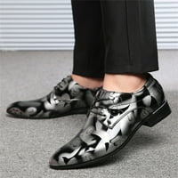 Мъжки обувки Флолео оферти лятна мода Заострени пръсти ярки Дантела нагоре кожени сватбени обувки бизнес обувки