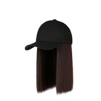 Puawkoer прическа шапка шапка шапка бейзбол дълга регулируема коса перука прикрепена коса направо перуки дрехи и аксесоари един размер b