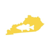 Kentucky Bass Sticker Decal Die Cut - самозалепващ винил - устойчив на атмосферни влияния - направен в САЩ - много цветове и размери - държавна форма на риболов на ларгемут риболов ky