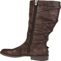 Колекция за женско пътуване Carly Wide Calf Knee High Boot Brown Fau Leather 5. M