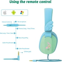 Детски слушалки, RIWBO CS Леки сгъваеми стерео слушалки над функция за споделяне на слушалки с ухо с MIC и контрол на силата на звука, съвместими за iPad iPhone PC таблетка