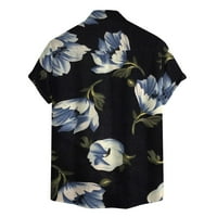 Feternal Men's Summer Beach Небрежно хавайски печат плажен стил с къс ръкав поло риза с къс ръкав мъжки най -добри мъжки ризи