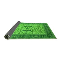 Ahgly Company Indoor Square Oriental Green Industrial Area Rugs, 8 'квадрат