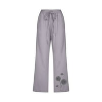 Панталони от оалиро панталони жени ежедневни подрязани панталони Женски каприс памучно бельо сиво