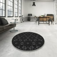 Ahgly Company Indoor Round Chargeted Black Noventy Area Rugs, 8 'Round