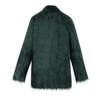 Жилетка за жени дамски модни жени зимни топло фео палто топло пухкаво яке от фау с дълъг ръкав външни дрехи