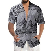 Мъжки риза за печат на Хавай Мъжки летни модни топ къси ръкави за свободното време отпечатък