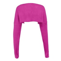 Lroplie Cardigan пуловери за жени с дълъг ръкав топъл топ кардиган Carabiner Open Front Knit Batwing пуловерно палто за жени розово един размер