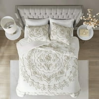 Madison Park Cotton Tufted Comforter комплект с слонова кост и Taupe Finish MP10-7140