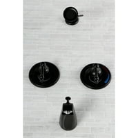 Кингстън Брас КБ660АЛ Реколта налягане балансиран две дръжка вана и душ кранче, матово черно