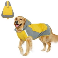 Куче дъждобран, регулируемо яке за дъжд с отразяващи ивици, кучешки дъждовен палто с качулка, водоустойчиво леко куче, за средно големи кучета