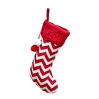 Плетене коледни чорапи ярък цвят празничен ремък дизайн плюшена топка декоративна вълна снежинка шарка чорапи cand