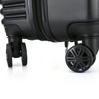 INUSA Ally 2-Piece Hardside леки багажни комплекти с въртящи се колела се справят с колички, черно