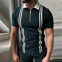 Педорт Поло ризи за мъже мода Мъжка тениска мускулна фитнес тренировка риза Памук тениска Топ флот,2хл