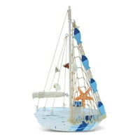 Морски Декор-Светло Сини Ивици Рибарска Лодка