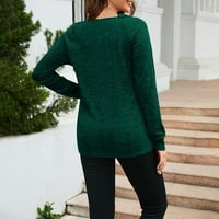 Дамски пуловери Модерни годни пуловер пуловер Работен екипаж Плути за врата за тийнейджъри Зелени XL