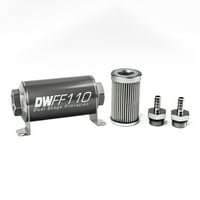 Deatschwerks in-Line Fuel Filter Element and Housing Kit, Micron от неръждаема стомана, 5 16-инчов маркуч Barb ,. Универсален
